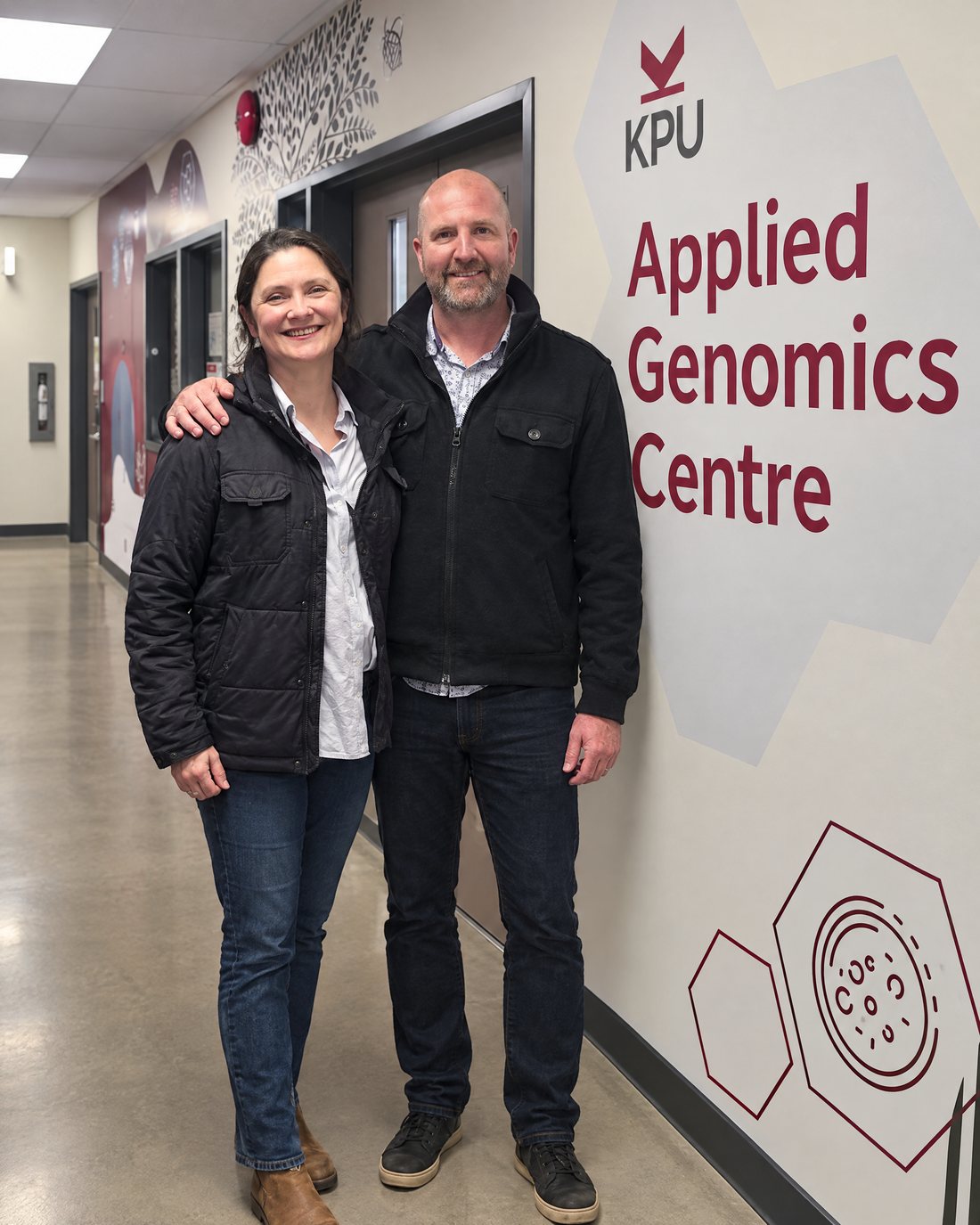 Aaron and Leah Oram at the KPU Applied Genomics Centre